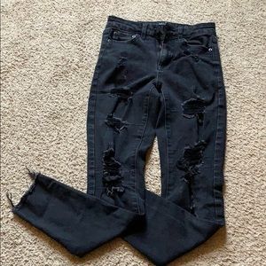 COPY - Faded black ripped jeans-areo